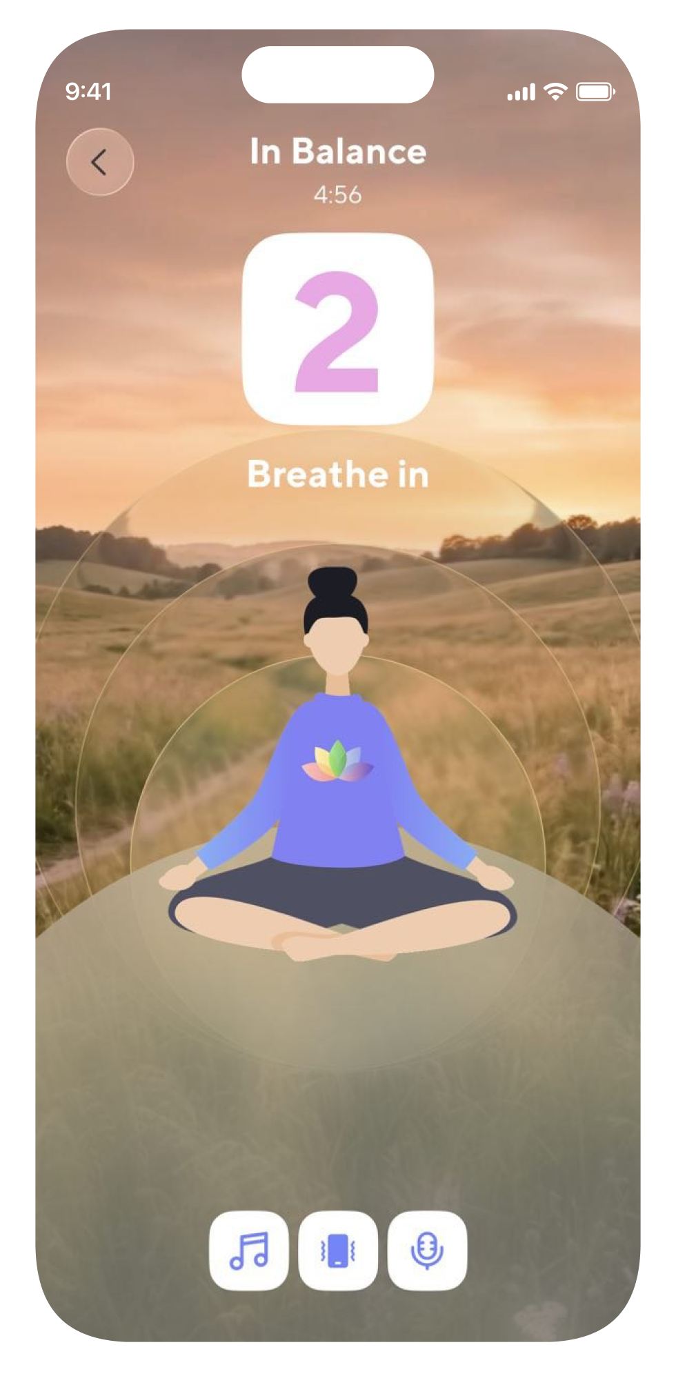 Breathing exercise screen